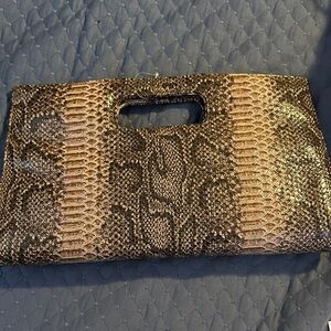 Elegant Snake Print Clutch